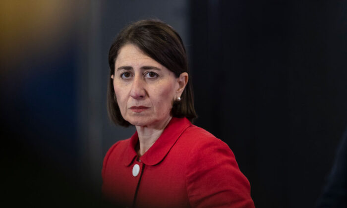 NSW Premier Gladys Berejiklian speaks at a press conference 
(Brook Mitchell/Getty Images)