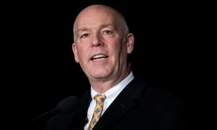 Montana Gov. Greg Gianforte, who was a Congressional representative at the time, is seen on Capitol Hill in Washington, on Dec. 6, 2017. (Drew Angerer/Getty Images)