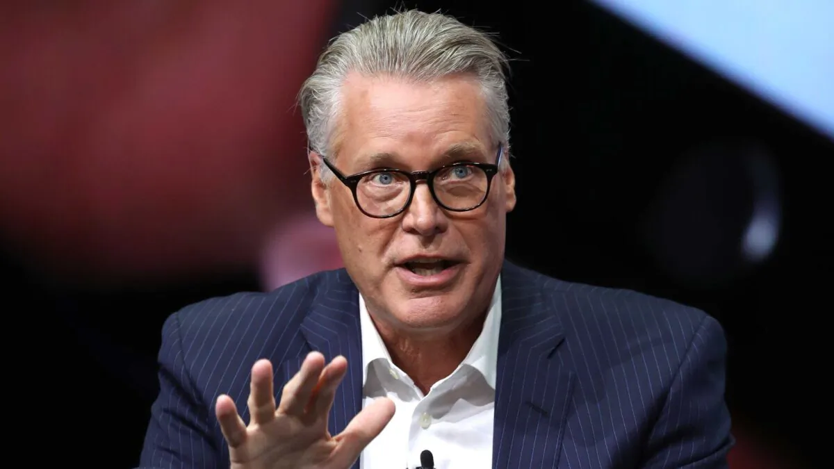 Delta Airlines CEO Ed Bastian speaks during an IBM keynote address at CES 2019 at The Venetian Las Vegas, in Las Vegas, Nev., on Jan. 8, 2019. (Justin Sullivan/Getty Images)