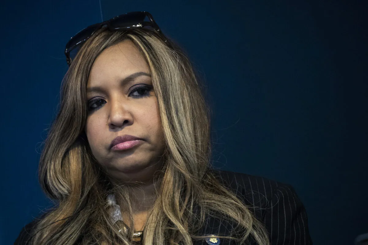 Lynne Patton, then-employee of Housing and Urban Development (HUD), takes questions at a press conference in New York on Jan. 31, 2019. (Drew Angerer/Getty Images)