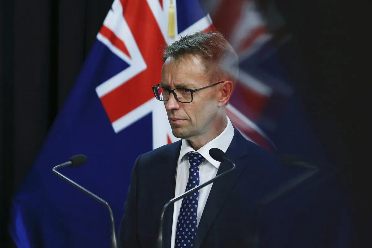 Director-General of Health Dr Ashley Bloomfield looks on during a press conference at Parliament in Wellington, New Zealand on Feb. 17, 2021. (Hagen Hopkins/Getty Images)