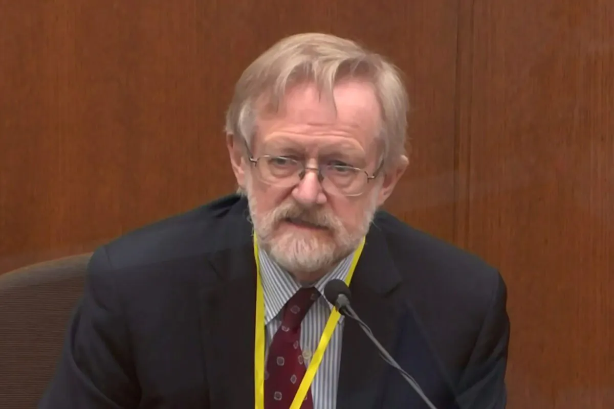 In a still image from video, Chicago-based breathing expert Dr. Martin Tobin answers questions during the ninth day of the trial of former Minneapolis police officer Derek Chauvin for second-degree murder, third-degree murder and second-degree manslaughter in the death of George Floyd in Minneapolis, Minn., on April 8, 2021. (Pool via Reuters)