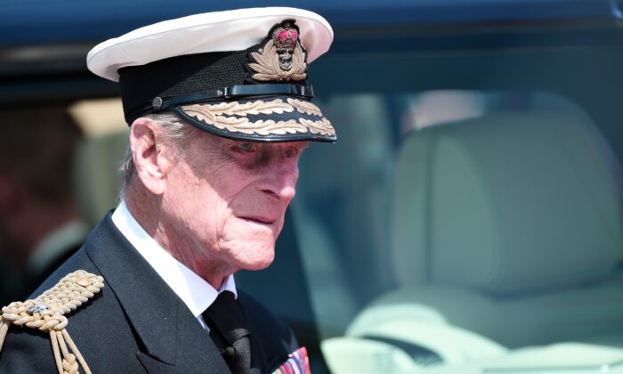 Britain's Prince Philip arrives to attend the international D-Day commemoration ceremony on the beach of Ouistreham, Normandy, on June 6, 2014. (Damien Meyer/AFP via Getty Images)