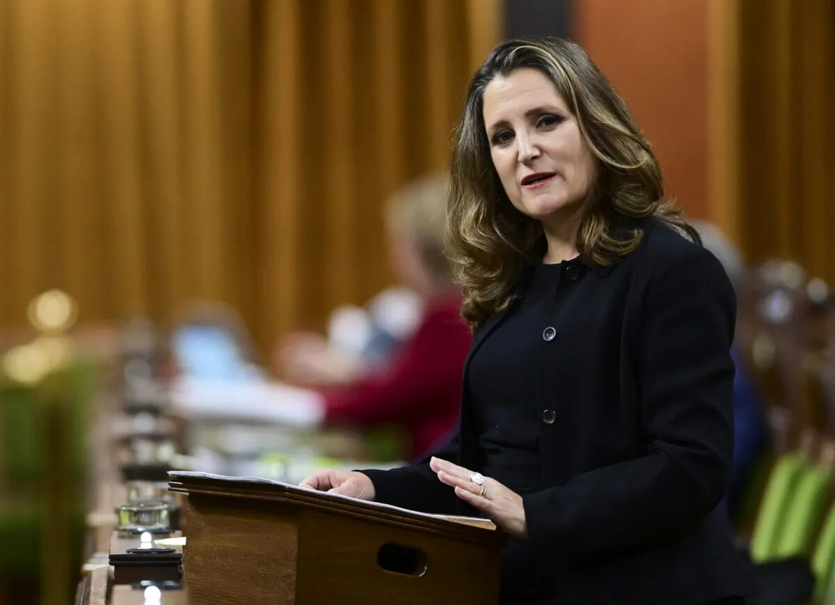 Minister of Finance Chrystia Freeland delivers the 2020 fiscal update in the House of Commons on Nov. 30, 2020. The Liberals will deliver the first budget in two years on April 19. (The Canadian Press/Sean Kilpatrick)