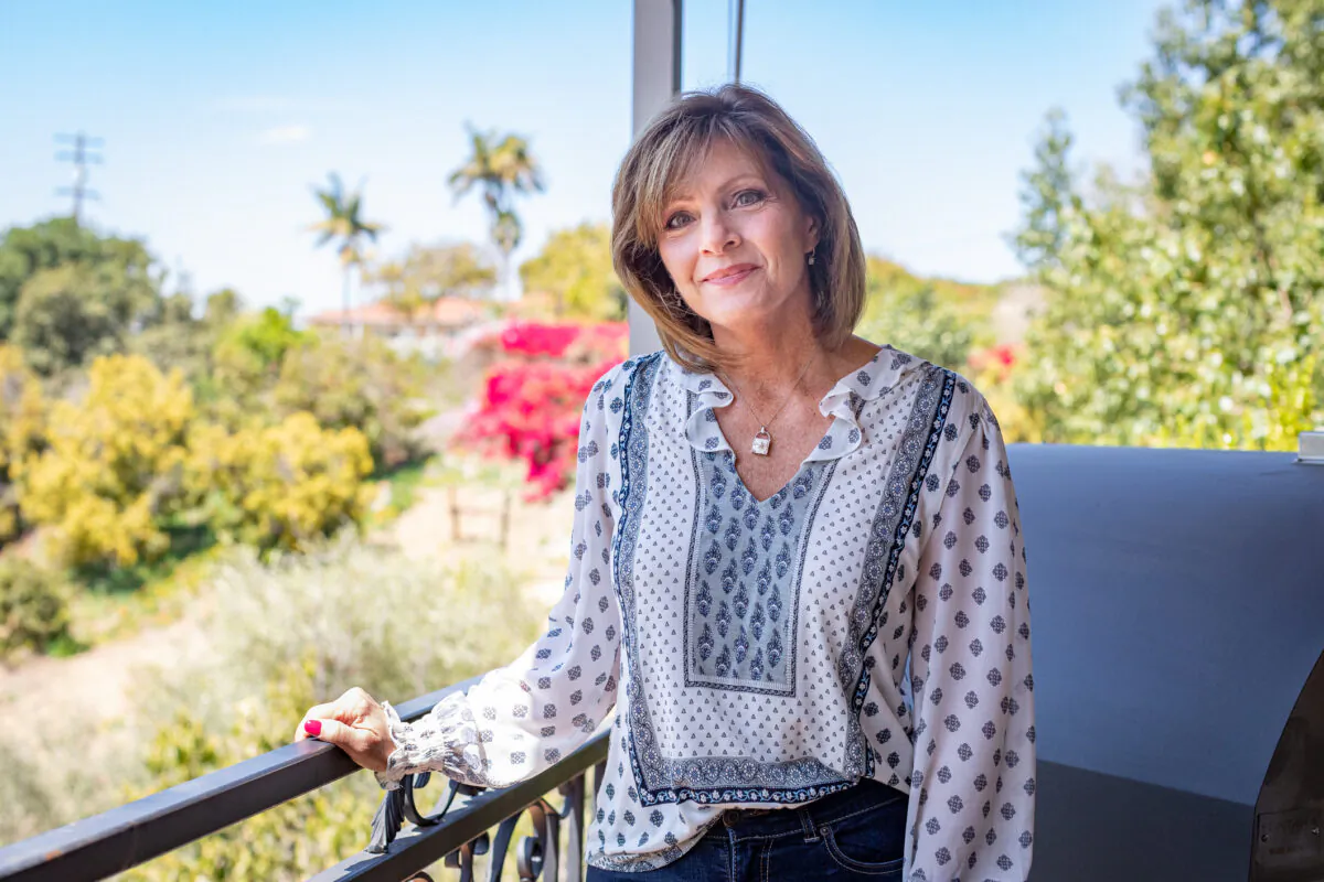 Susan Papiri at her home in La Habra Heights, Calif., on April 7, 2021. (John Fredricks/The Epoch Times)