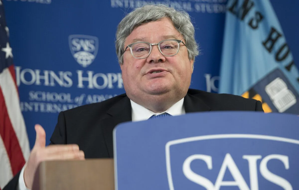 Reinhard Butikofer, member of the European Parliament and former chair of the German Green Party, speaks about the TTIP (Transatlantic Trade and Investment Partnership) at the Johns Hopkins University Paul H. Nitze School of Advanced International Studies (SAIS) in Washington, DC, April 23, 2014. AFP PHOTO / Saul LOEB        (Photo credit should read SAUL LOEB/AFP via Getty Images)