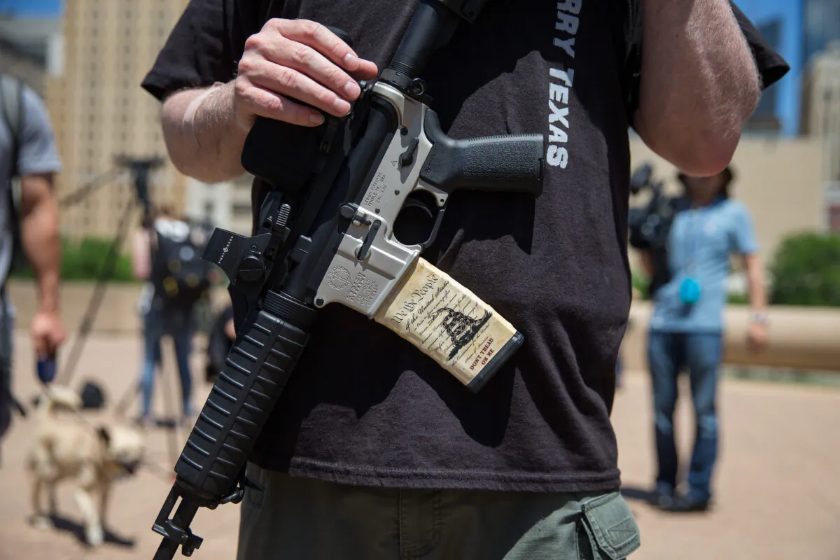Gun advocates at the NRA's annual convention in Dallas, on May 5, 2018. (Loren Elliott/AFP via Getty Images)