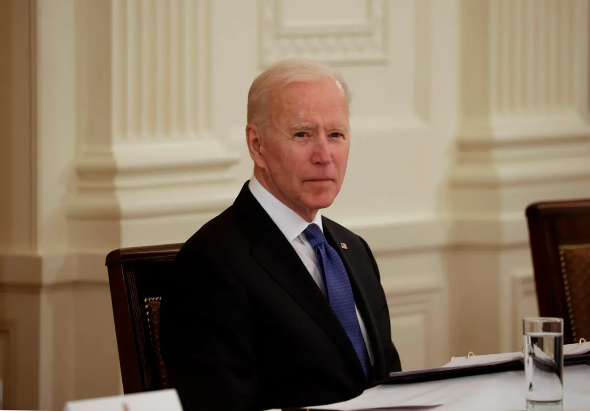 President Joe Biden holds first Cabinet meeting at the White House in Washington on April 1, 2021. (Tom Brenner/Reuters)