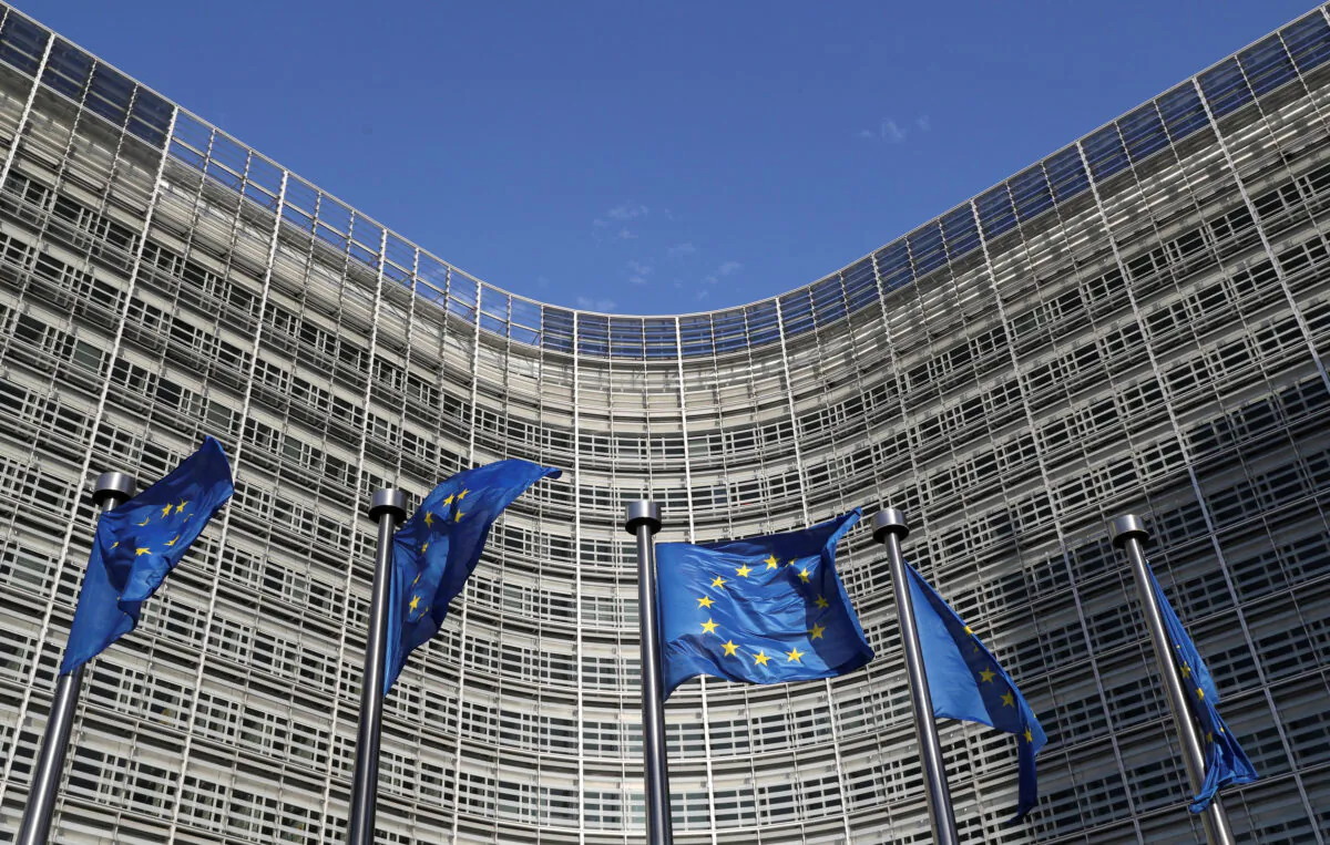 European Union flags flutter outside the European Commission headquarters, in Brussels, Belgium, on June 30, 2019. (Yves Herman/Reuters)