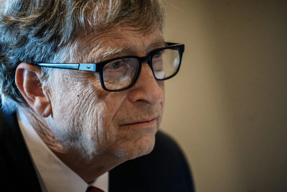 Microsoft founder, co-chairman of the Bill & Melinda Gates Foundation, Bill Gates, takes part in a conference call in Lyon, France, on Oct. 9, 2019. (Jeff Pachoud/AFP via Getty Images)
