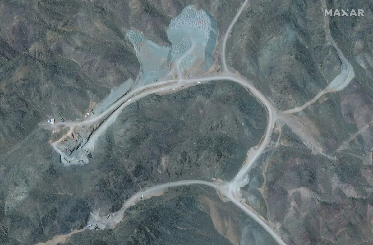 The Natanz uranium enrichment facility 250 km (155 miles) is seen at the south of Tehran, Iran, on April 12, 2021. (Satellite image ©2021 Maxar Technologies/Handout via Reuters)