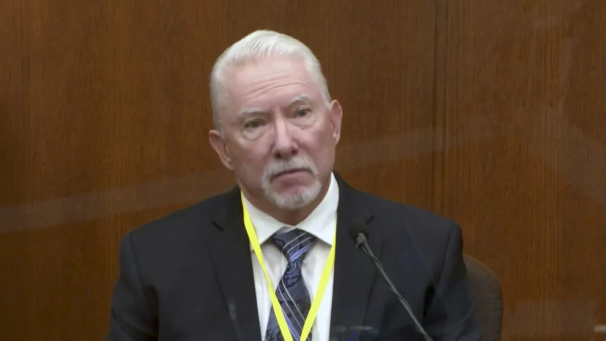 In this image from video, Barry Brodd, a use of force expert, testifies during the trial of Derek Chauvin at the Hennepin County Courthouse in Minneapolis, Minn., on April 13, 2021. (Court TV via AP/Pool)