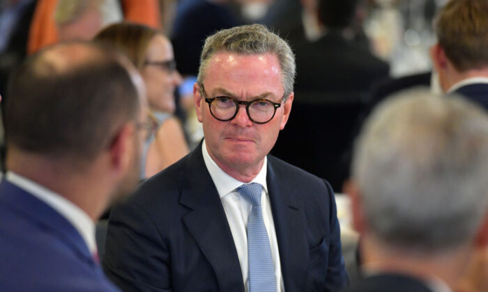 Former minister Christopher Pyne at an address by Reserve Bank of Australia Governor Philip Lowe at the National Press Club on February 03, 2021 in Canberra, Australia. (Sam Mooy/Getty Images)