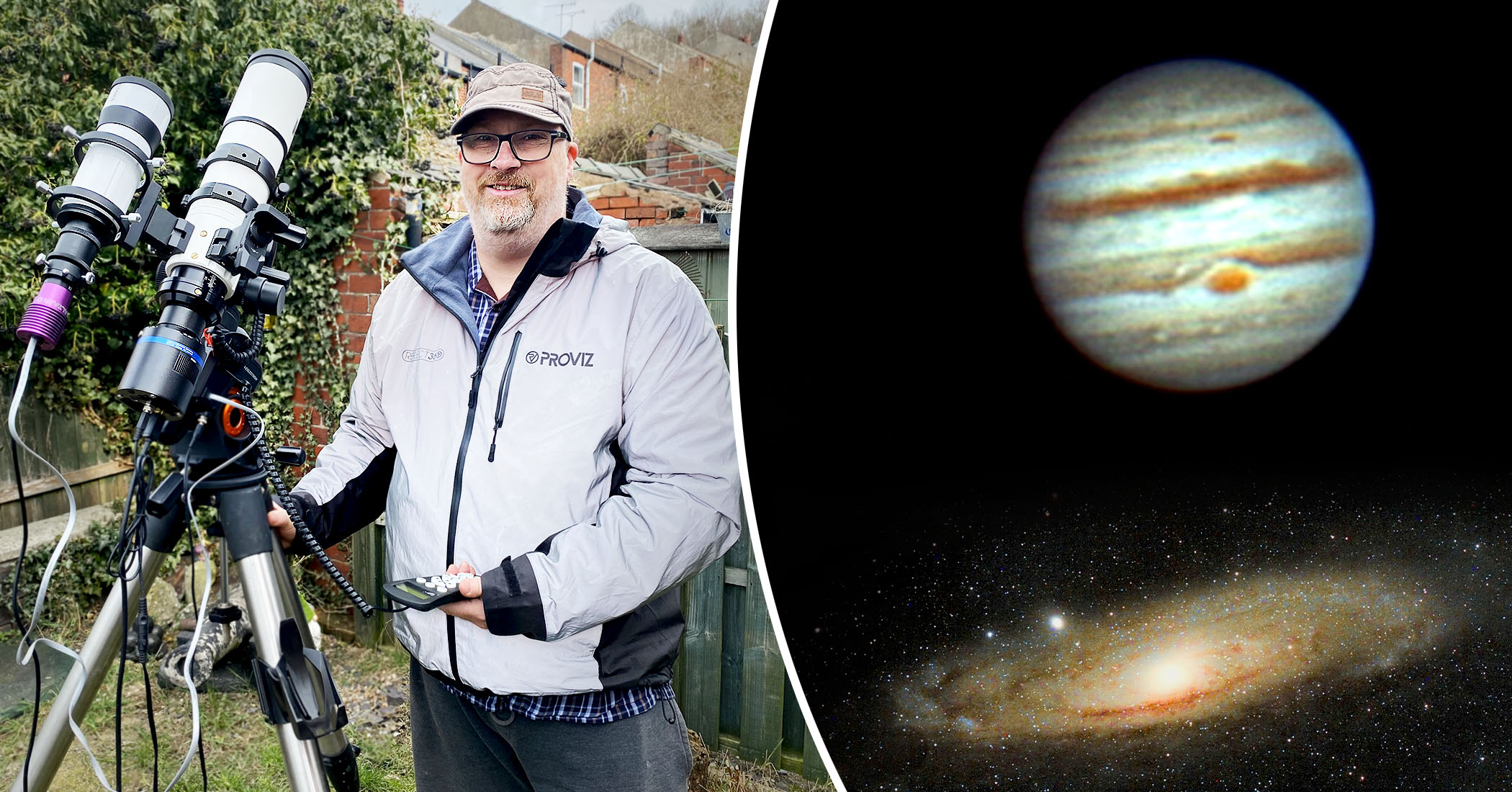 Amateur Astronomer Sets Up Camera in