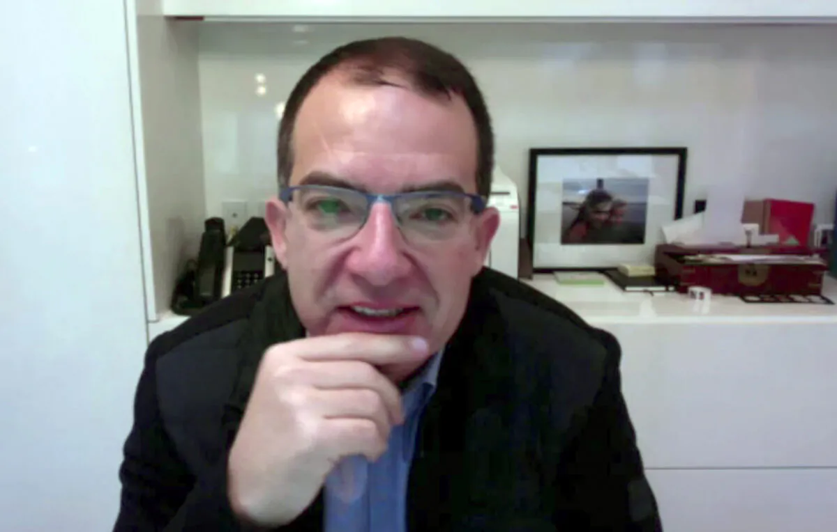 The CEO of Moderna Stéphane Bancel is seen in this video frame grab as he speaks during an interview with AFP on Nov. 17, 2020. (Ivan Couronne/AFP via Getty Images)