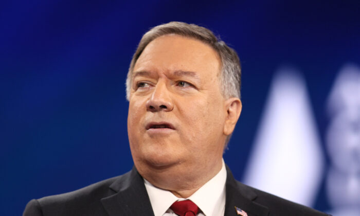 Former U.S. Secretary of State Mike Pompeo addresses the Conservative Political Action Conference held at the Hyatt Regency in Orlando, Fla., on Feb. 27, 2021. (Joe Raedle/Getty Images)