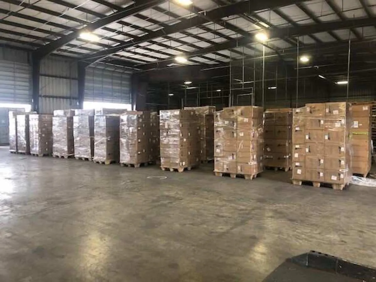 A shipment of over 170,000 fake N95 respirator masks at Houston Seaport, Texas, on April 7, 2021. (Customs and Border Protection)