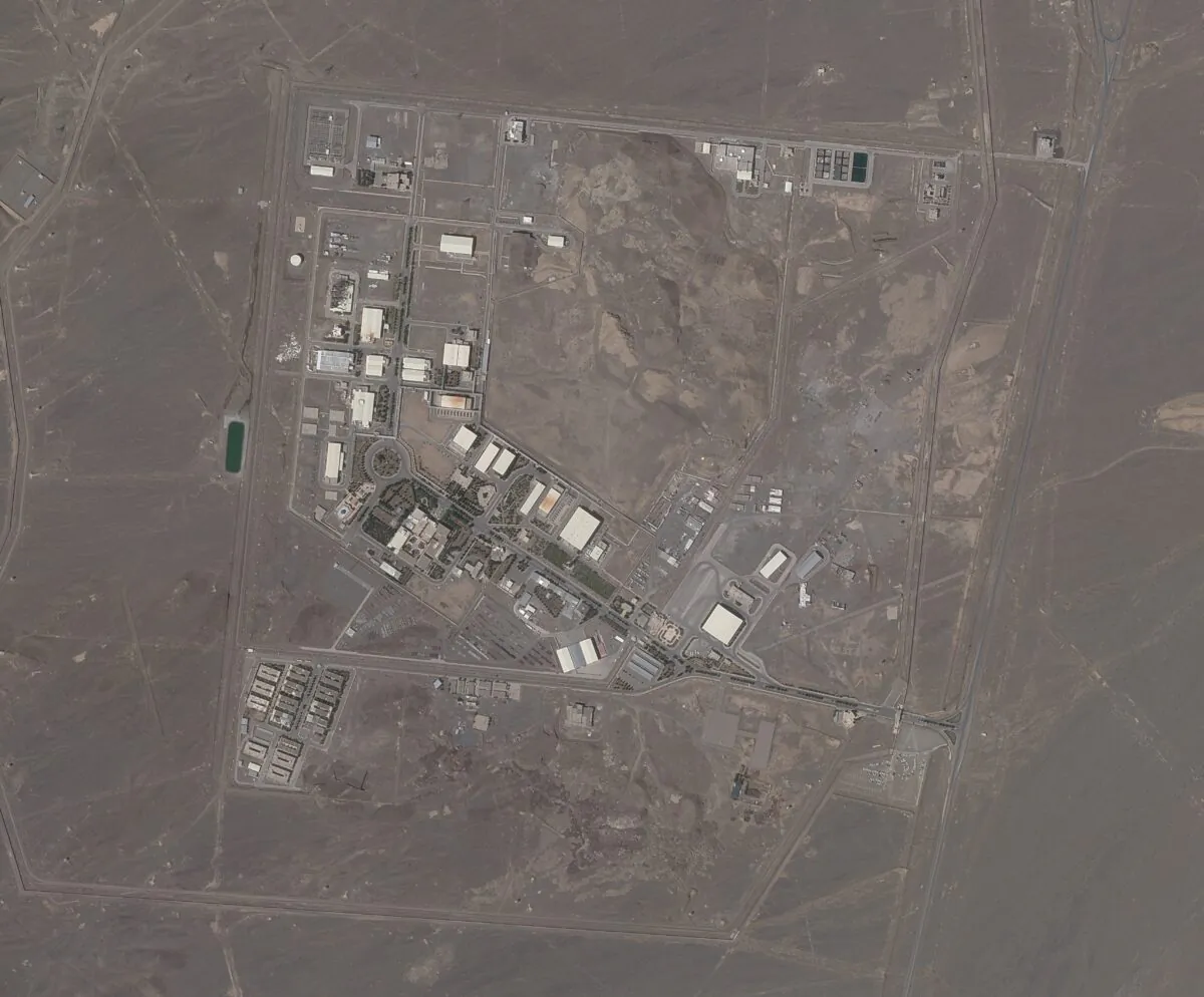 A satellite photo from Planet Labs Inc. shows Iran's Natanz nuclear facility, Iran, on April 14, 2021. (Planet Labs via AP)