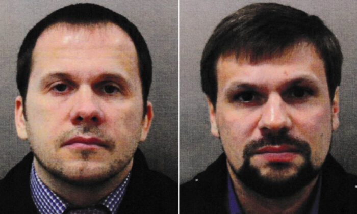 Salisbury attack suspects, Alexander Petrov (L) and Ruslan Boshirov (R). (Metropolitan Police handout via Reuters)