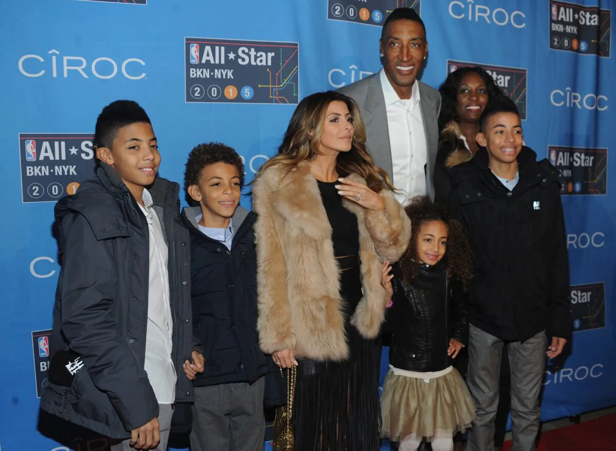 Larsa Younan and Scottie Pippen with their family attend The 64th NBA All-Star Game in New York City on Feb. 15, 2015. (Brad Barket/Getty Images)