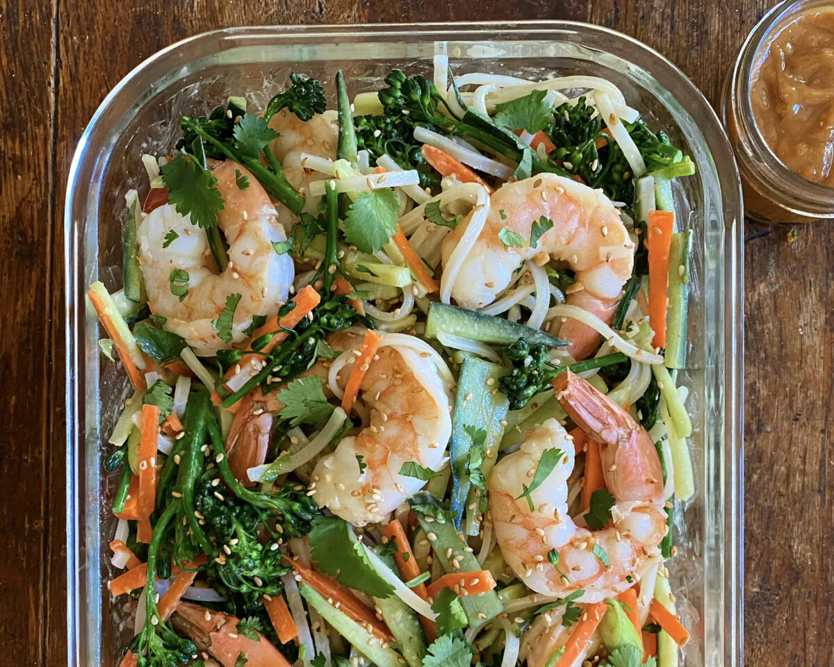 A sweet, salty, spicy peanut dressing, bright with lime, brings this flexible, do-ahead salad together. (Lynda Balslev for Tastefood)
