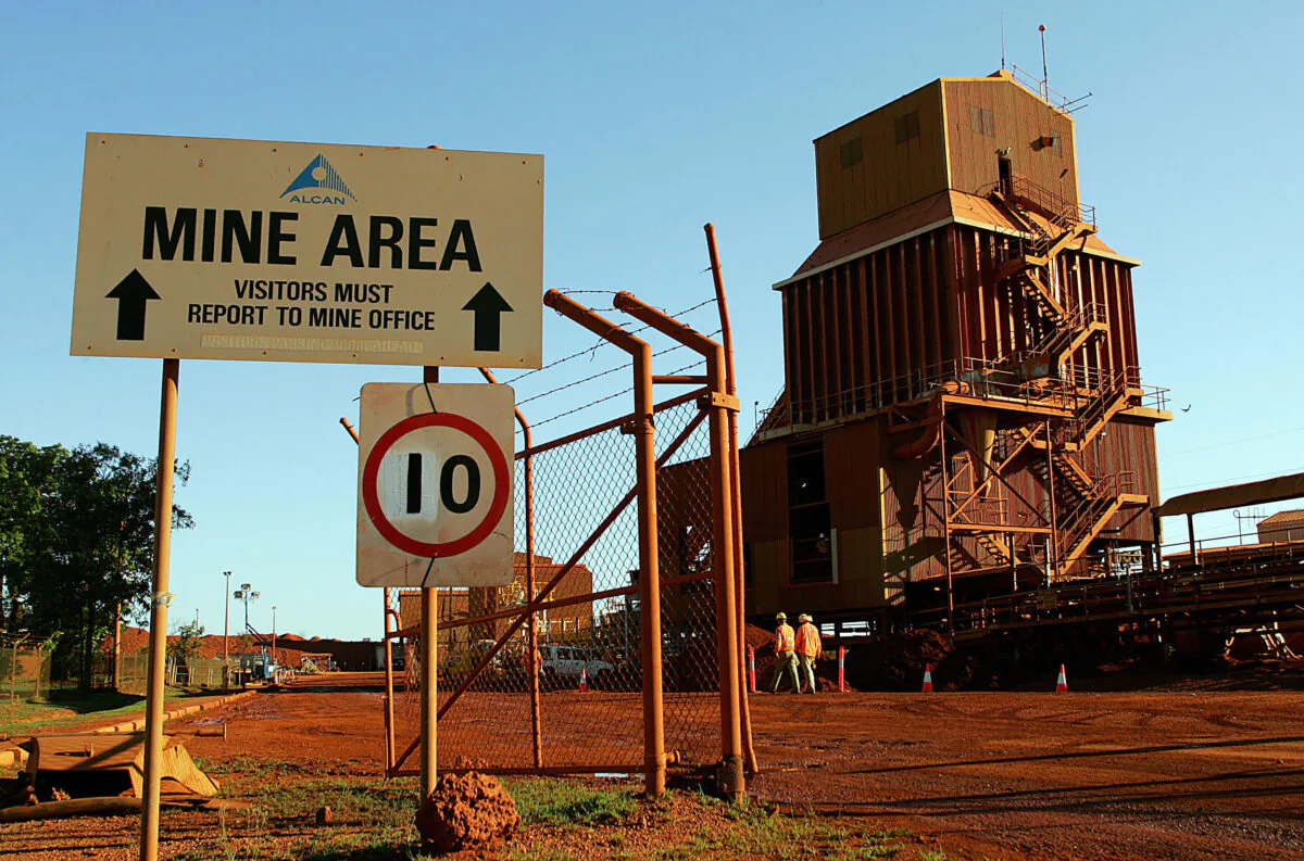 The Alcan Gove bauxite mine and alumina processing plant is the largest industrial undertaking in the Northern Territory, Australia on Dec. 3, 2005. (Torsten Blackwood/AFP via Getty Images)
