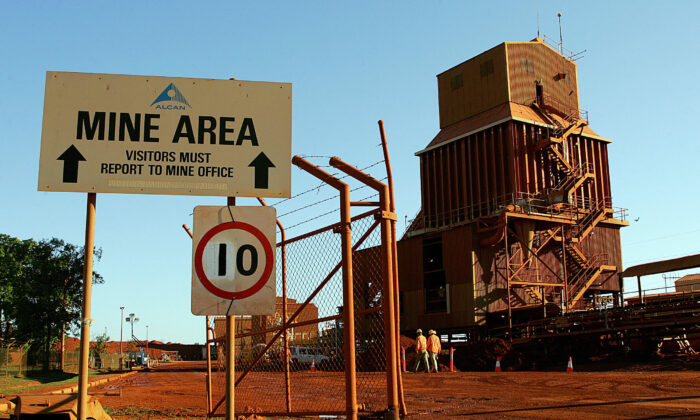  Alcan Gove bauxite mine and alumina processing plant is the largest industrial undertaking in the Northern Territory, Australia on Dec. 3, 2005. (Torsten Blackwood/AFP via Getty Images)
