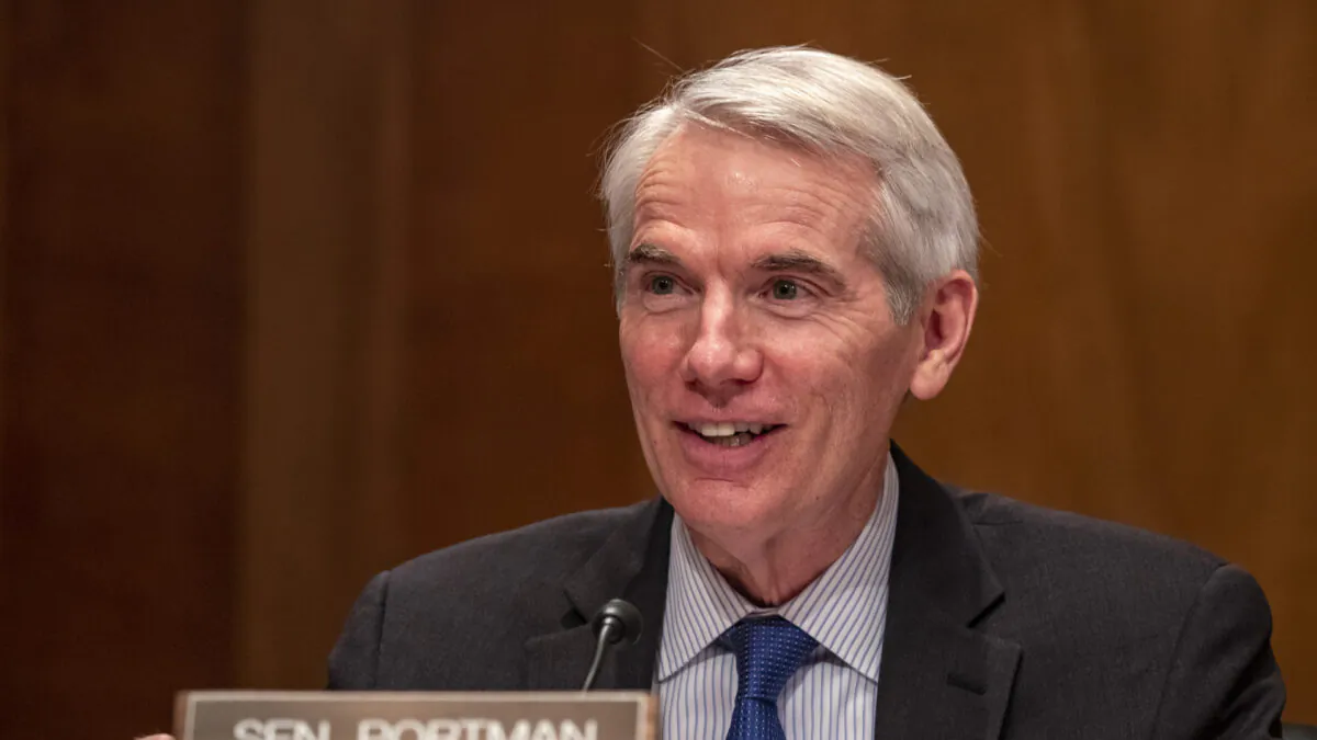 Sen. Rob Portman (R-Ohio) speaks at a hearing to examine the 2020 Census and current activities of the Census Bureau at the U.S. Capitol in Washington on March 23, 2021. (Tasos Katopodis/Getty Images)
