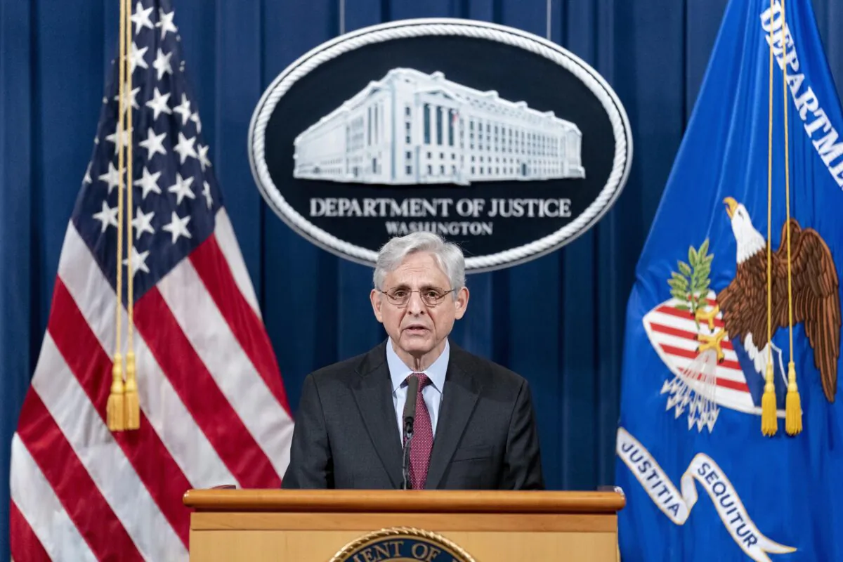 Attorney General Merrick Garland is seen at the Department of Justice in Washington on April 21, 2021. (Andrew Harnik/AP Photo)