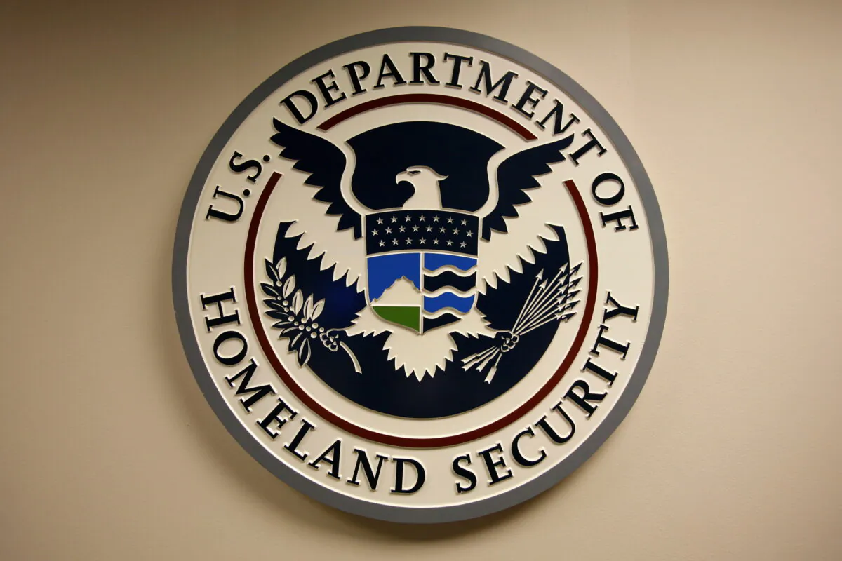 U.S. Department of Homeland Security emblem is pictured at the National Cybersecurity & Communications Integration Center (NCCIC) in Arlington, Va., on Sept. 24, 2010. (Hyungwon Kang/Reuters)