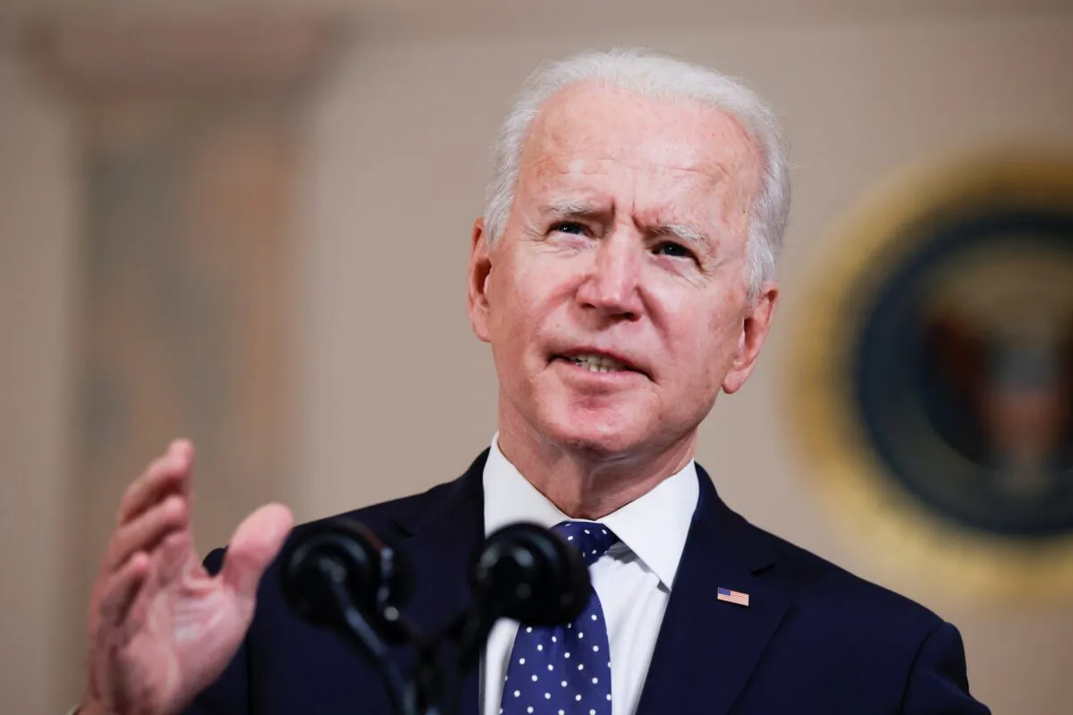 President Joe Biden speaks at the White House in Washington on April 20, 2021. (Tom Brenner/Reuters)