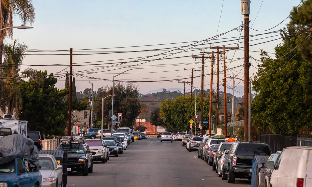 A local street in Fullerton, Calif., on Dec. 22, 2020. (John Fredricks/The Epoch Times)