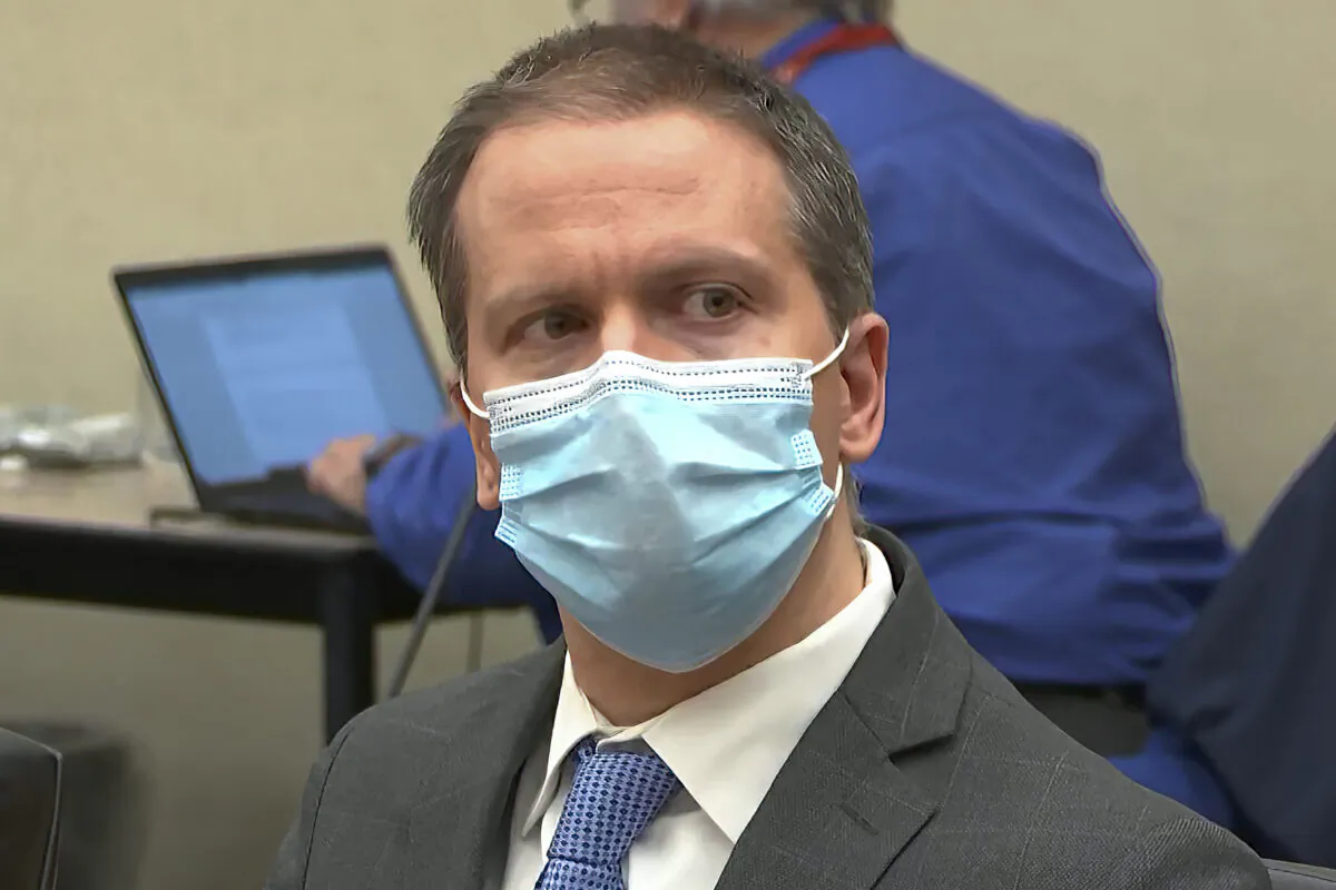 In this image from video, former Minneapolis police officer Derek Chauvin listens as the verdict is read in his trial for the 2020 death of George Floyd, at the Hennepin County Courthouse in Minneapolis, Minn., on April 20, 2021. (Court TV via AP/Pool)