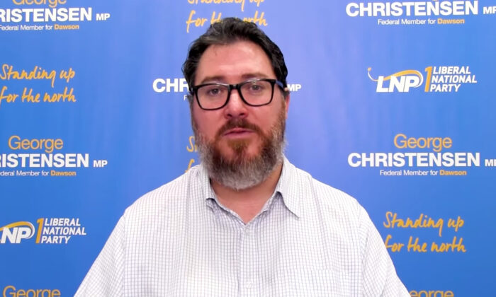 Queensland LNP MP George Christensen released video announcing he won't renominate as LNP candidate at the next Australian national election. (Screenshot by The Epoch Times) 