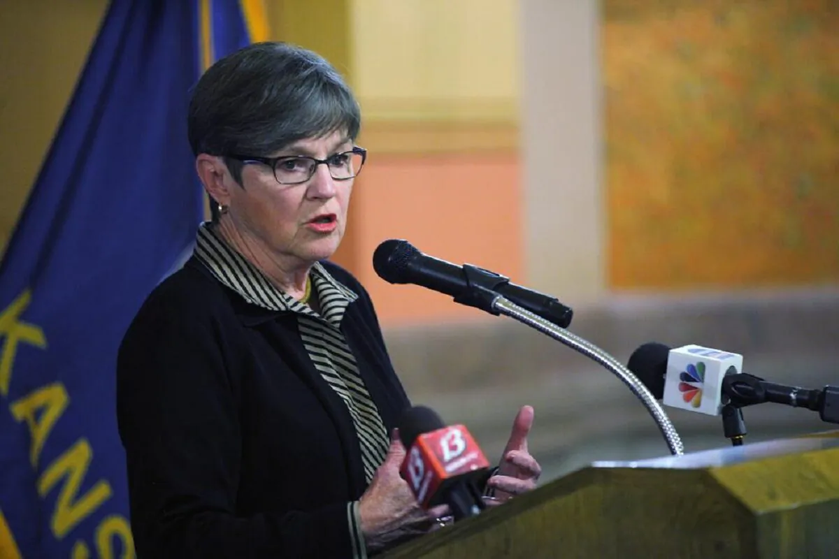 Kansas Gov. Laura Kelly speaks during an event at the Statehouse in Topeka. Kan., on April 21, 2021. (John Hanna/AP Photo)