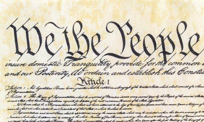 Opening preamble of the U.S. Constitution with a close-up front view. (Tribune Content Agency)