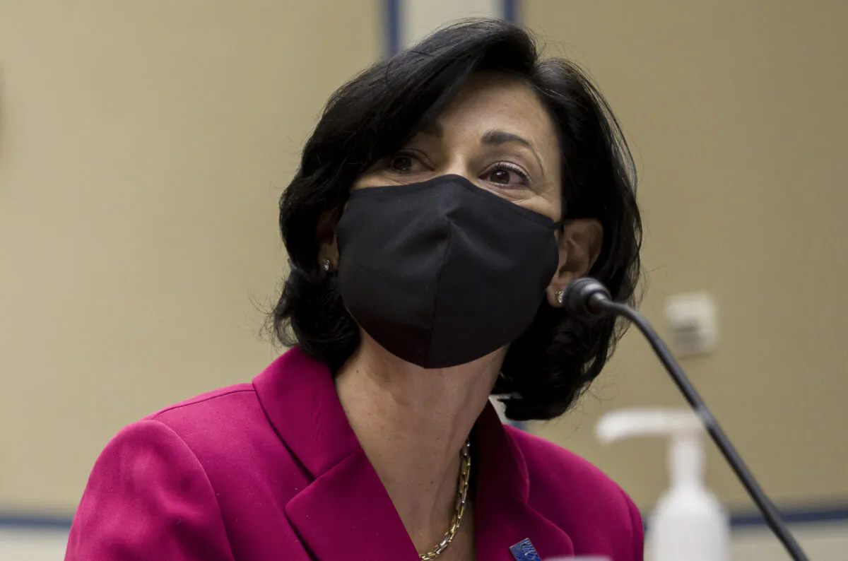 Dr. Rochelle Walensky, director of the Centers for Disease Control and Prevention speaks during a House Select Subcommittee on the Coronavirus Crisis on the Capitol Hill in Washington, Thursday, April 15, 2021. (Amr Alfiky/The New York Times via AP, Pool)