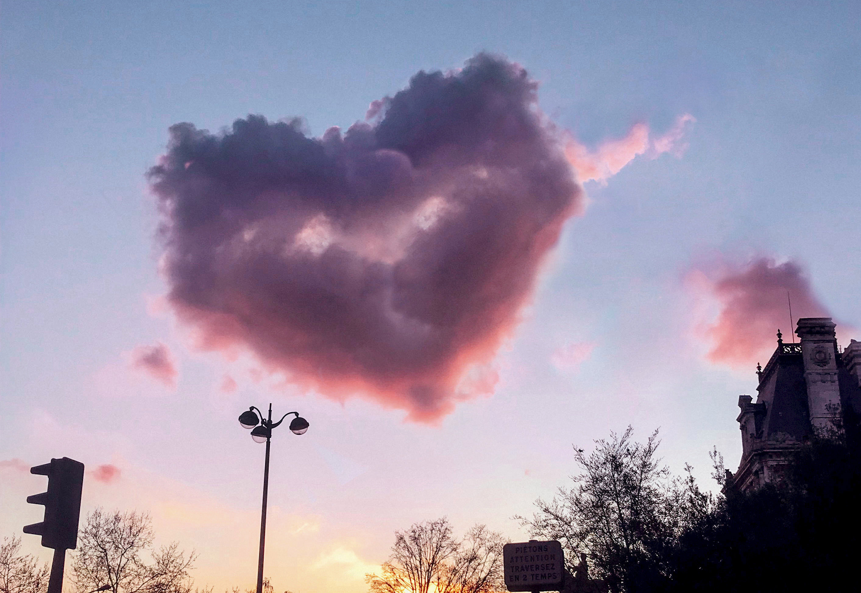 Premium Photo  Pink heart shaped cloud