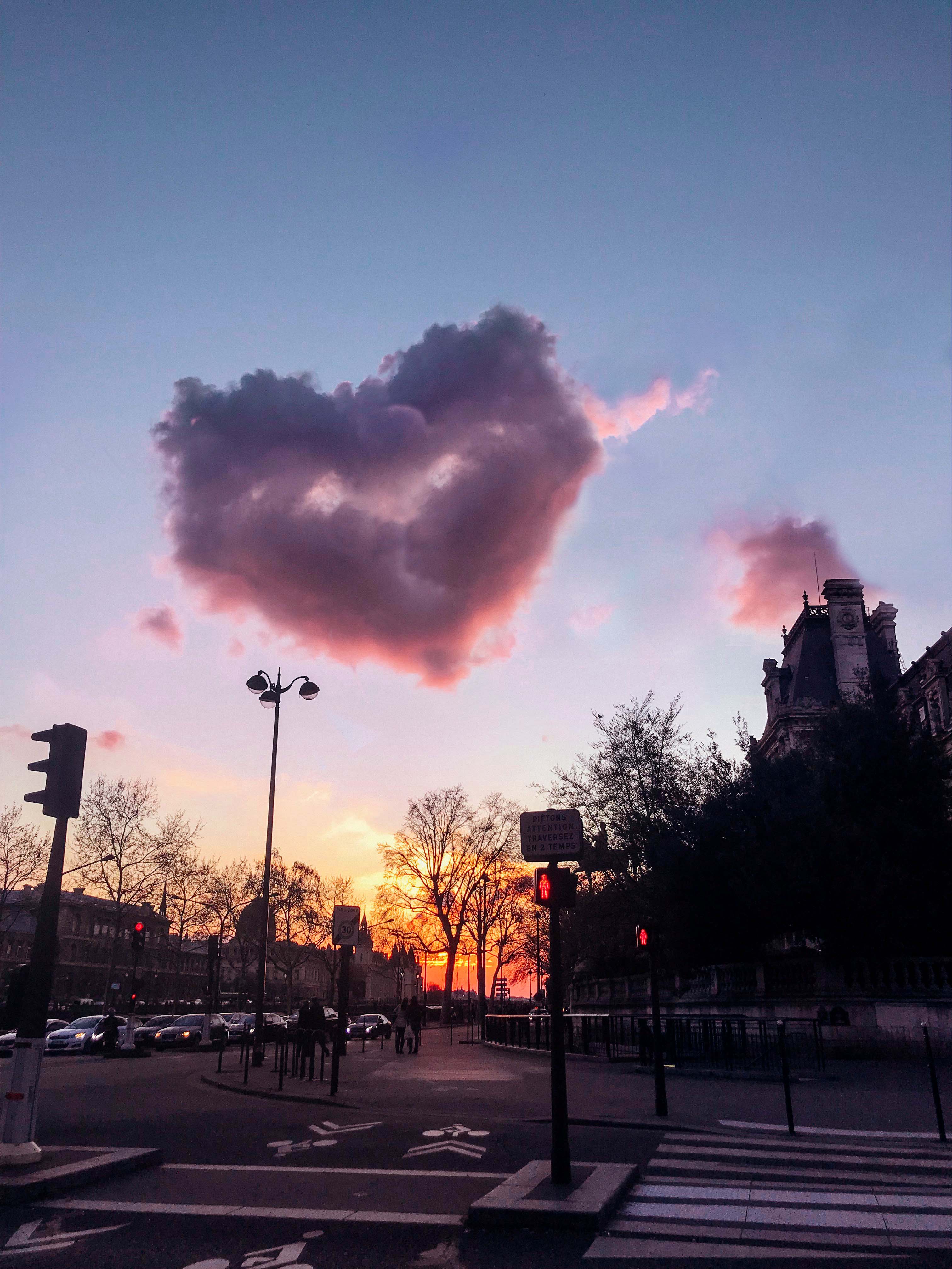 Pink Heart Clouds