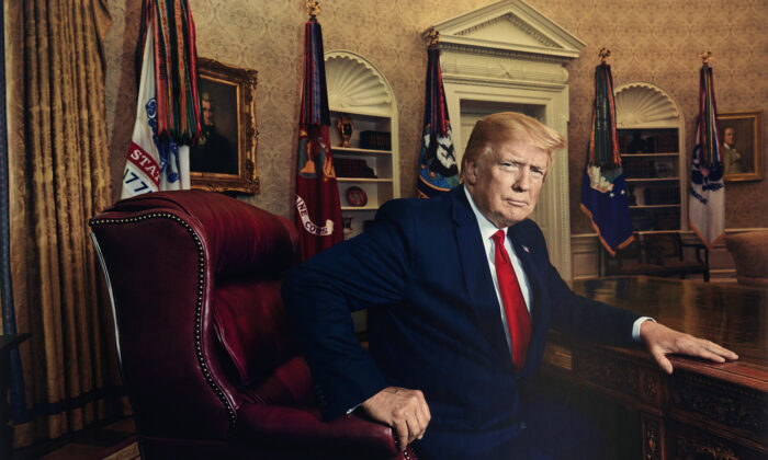 "President Donald J. Trump for Time magazine in 2019” by Pari Dukovic, inkjet print, 2019 (printed 2020). Published in Time magazine, July 1, 2019. National Portrait Gallery, Smithsonian Institution. © 2019 Pari Dukovic.