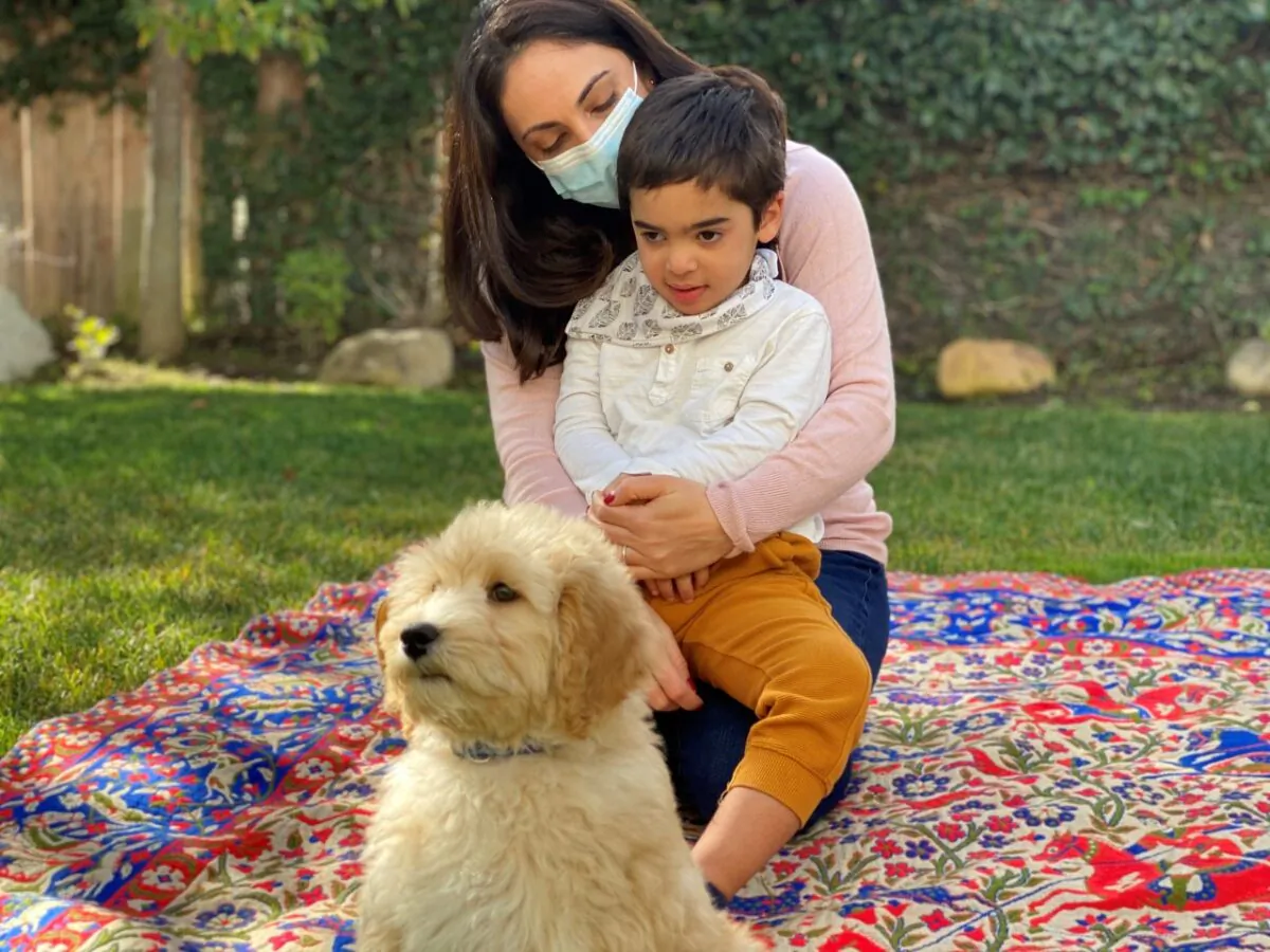 Darian Vakilil, four, is pictured with his mother Rojan and dog, Frank. (Submitted photo)