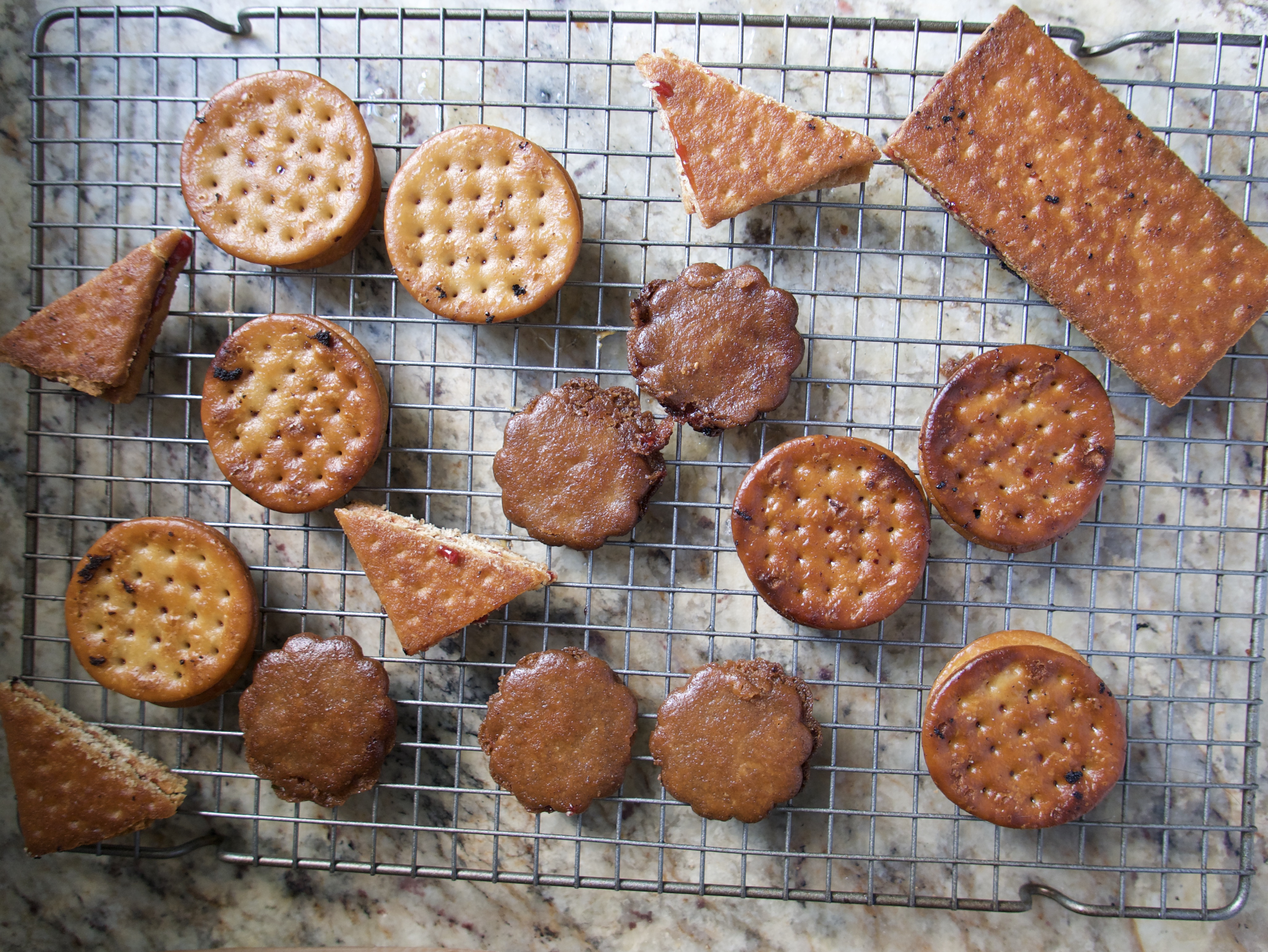 fried cookies draining