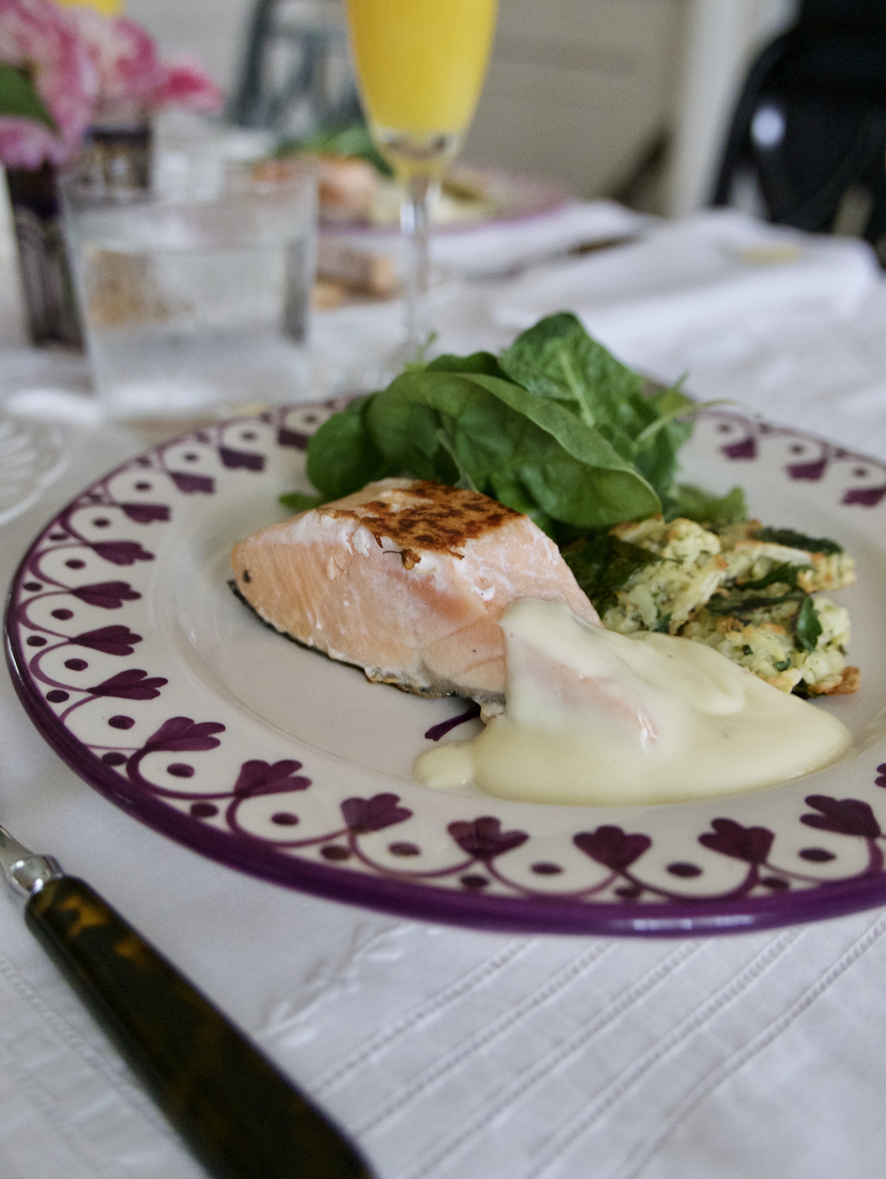 salmon with faux hollandaise