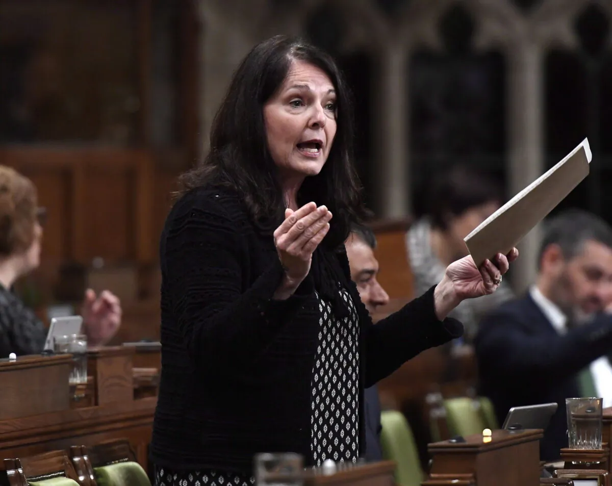 Conservative MP Cathay Wagantall speaks in the House of Commons on Parliament Hill in Ottawa on May 4, 2018. (The Canadian Press/Justin Tang)