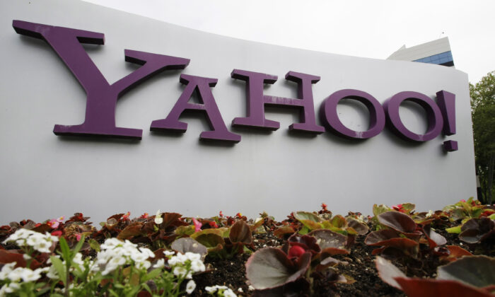 The Yahoo logo is displayed outside of offices in Santa Clara, Calif., on April 18, 2011. (Paul Sakuma/AP Photo)