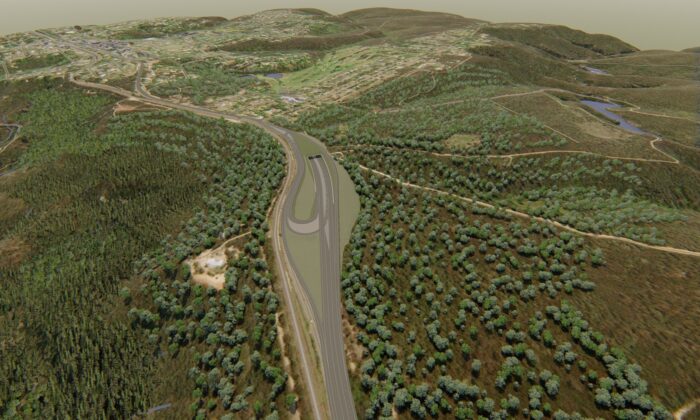 An animation still of the proposed Blue Mountains tunnel. The 11-kilometre tunnel between Katoomba and Lithgow is to form the longest road tunnel in Australia. (AAP Image/NSW Government) 