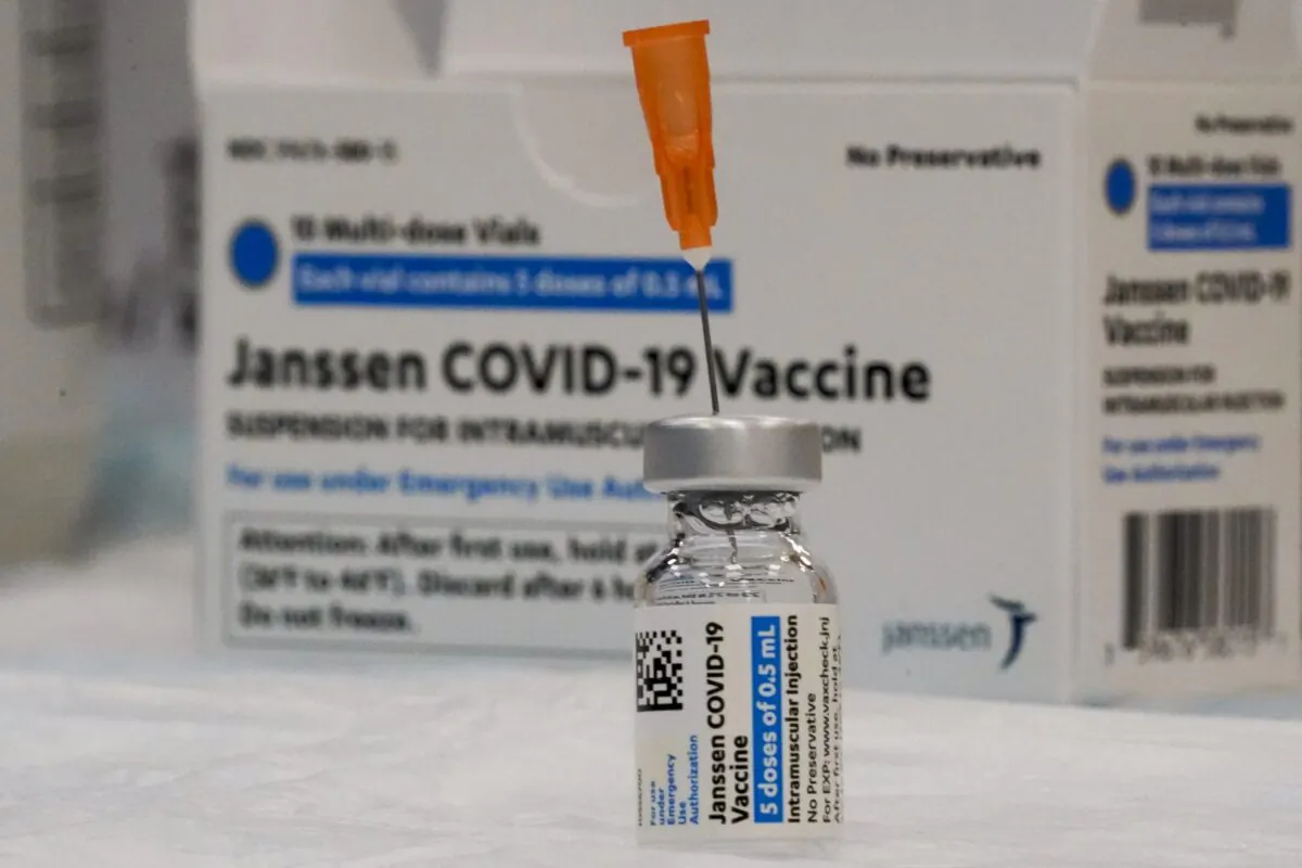 The Johnson & Johnson COVID-19 vaccine is seen at a pop up vaccination site in the Staten Island borough of New York City, on April 8, 2021. (Mary Altaffer/AP Photo)