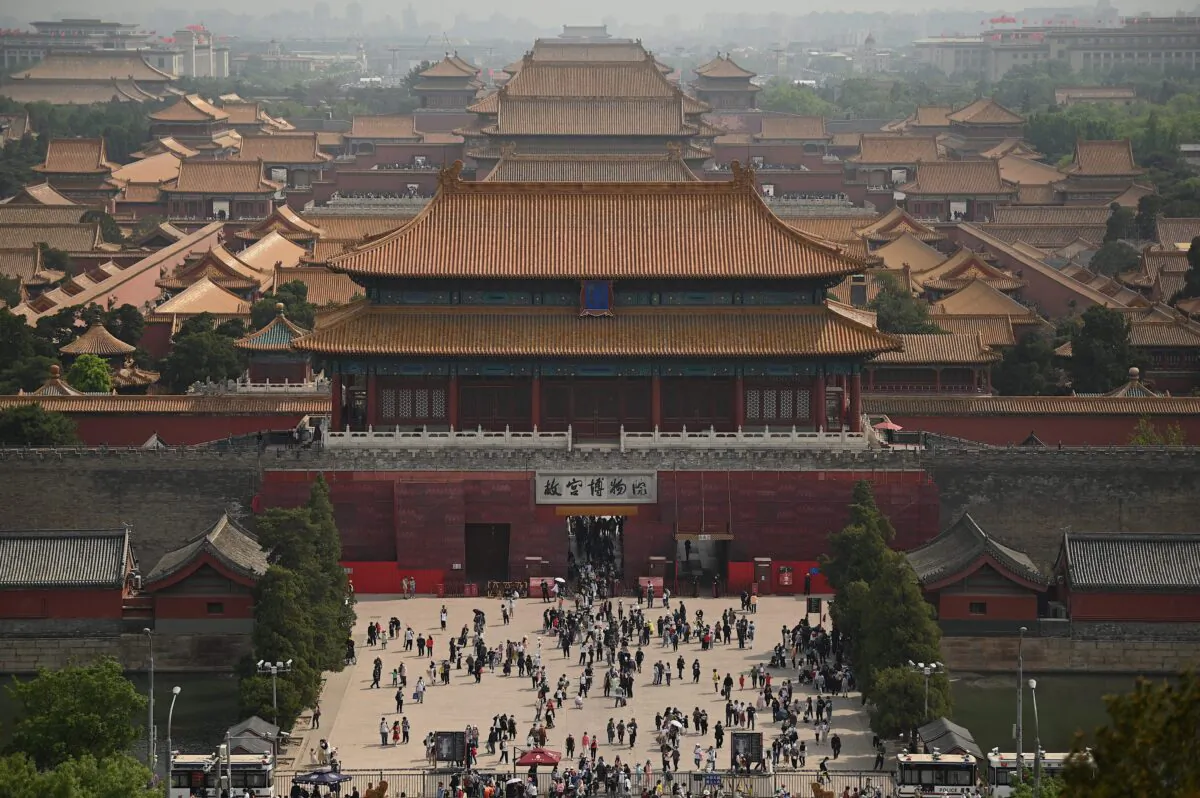 People visit the Forbidden City in Beijing during the Labor Day holidays, which take place from May 1 to May 5, on May 3, 2021. (Noel Celis/AFP via Getty Images)