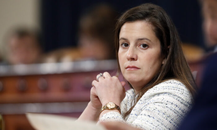 Rep. Elise Stefanik (R-N.Y.) listens during a House Intelligence Committee hearing on Capitol Hill in Washington. (Andrew Harnik/AP Photo)