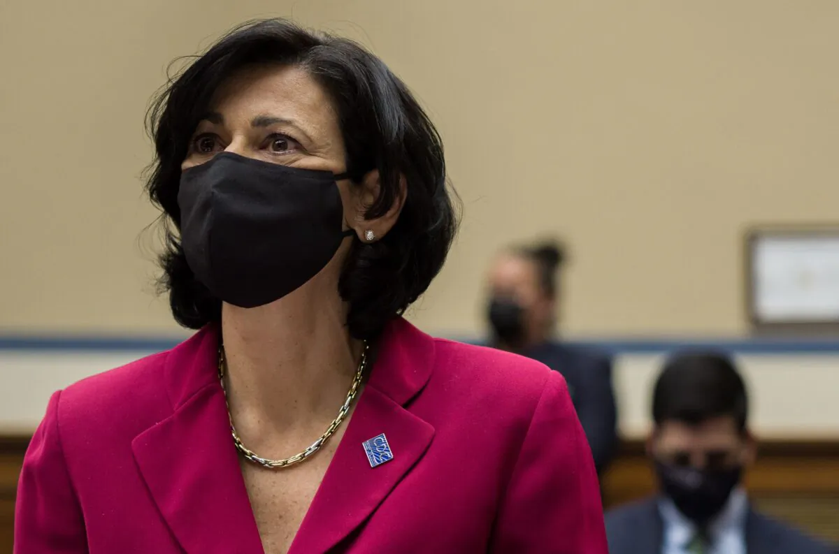 Dr. Rochelle Walensky, director of the Centers for Disease Control and Prevention, is seen during a congressional hearing in Washington on April 15, 2021. (Amr Alfiky/Pool/Getty Images)